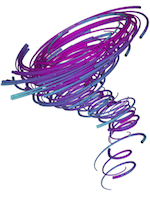 Flow visualization of tornado